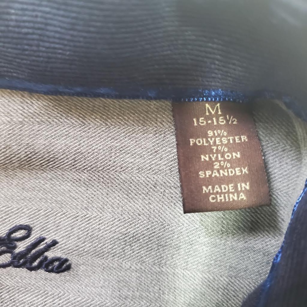 Tasso Elba Corduroy Navy Blue Button Down Medium Shirt - Picture 5 of 8